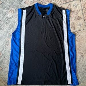 STARTER Black and Blue Basketball Jersey size large sleeveless tank top